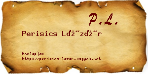 Perisics Lázár névjegykártya